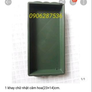 Khay chữ nhật cắm hoa 1 viên xốp