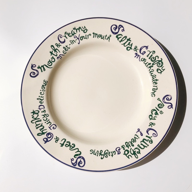 Đĩa, Tô nhỡ vintage Âu Mỹ viền chữ hương vị hãng Mister Donut