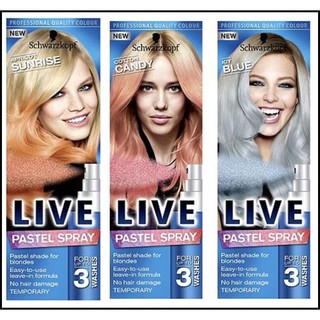 Xịt nhuộm tóc tạm thời nhiều màu Schwarzkopf Live Colour Temporary Pastel Spray 125ml