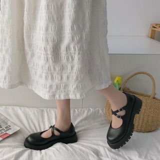 (Sẵn) Giày búp bê đeo quai đế cao