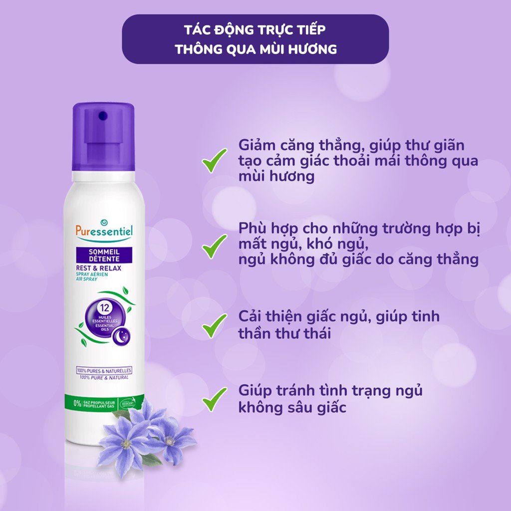 Bộ sản phẩm Gia đình 3 thế hệ Puressentiel - [ Baby Night Care, Xịt khử khuẩn, Sáp đau cơ khớp, Chống mất ngủ ]