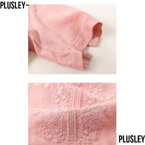 Áo Thun Cotton Lanh Tay Ngắn Cổ Chữ v Thêu Họa Tiết Thời Trang Mùa Hè Kiểu Mới Cho Nữ