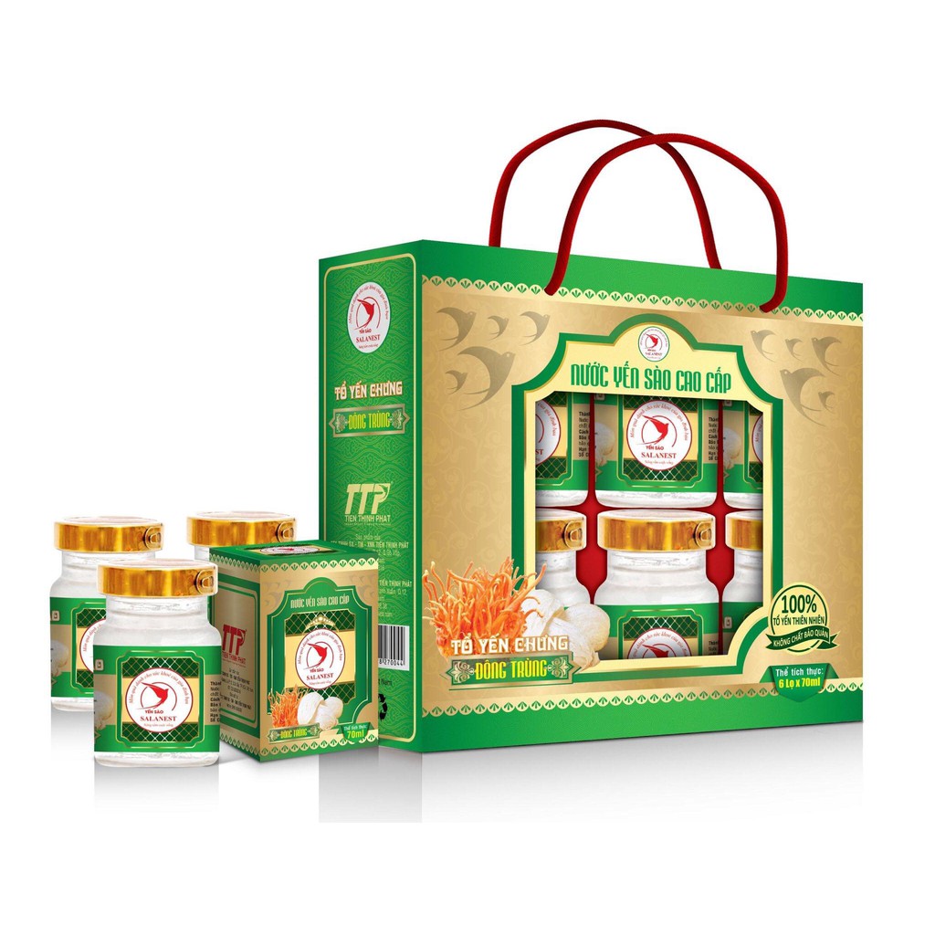 Salanest Nước Yến Sào Chưng đông trùng hạ thảo 20% yến tươi cao cấp Hộp  Tiệt Kiệm giá cạnh tranh
