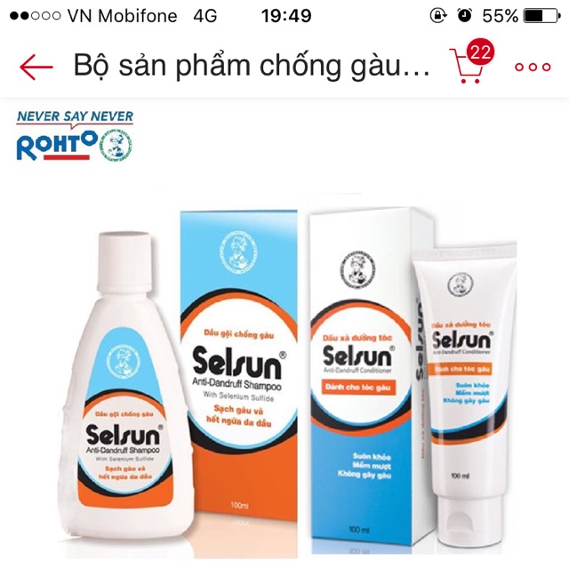 bộ dầu gội + xả selsun