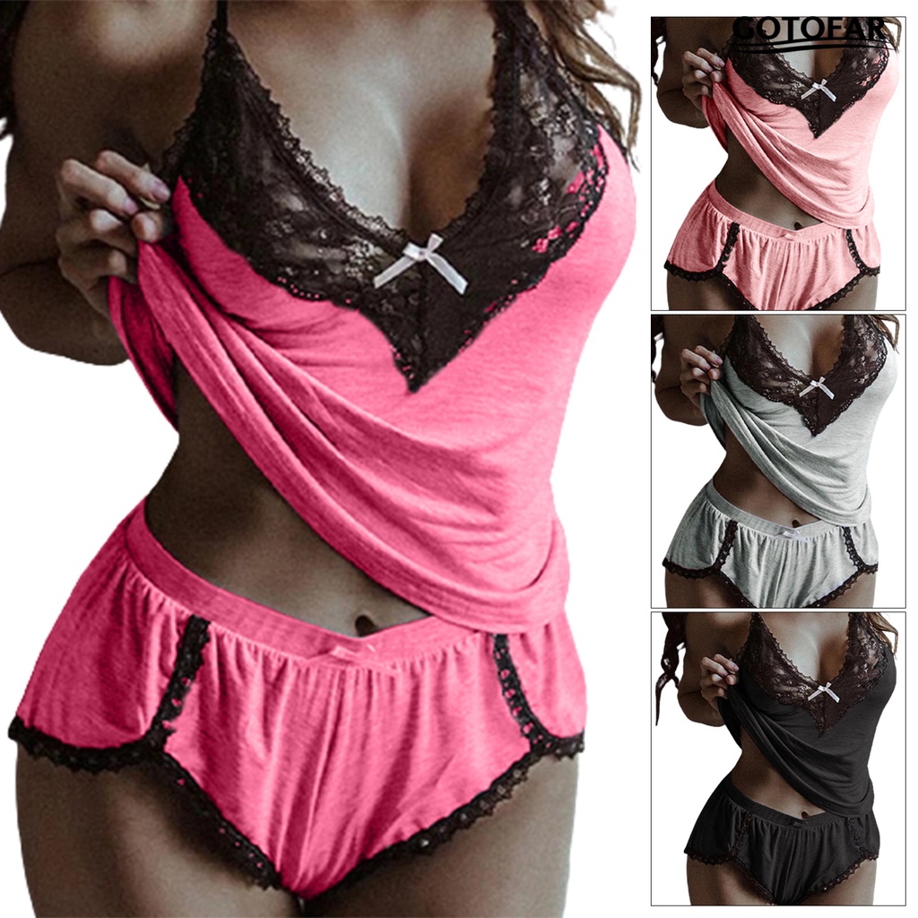 Đầm Ngủ Cotton Cổ Chữ V Phối Ren Gợi Cảm Cho Nữ | BigBuy360 - bigbuy360.vn