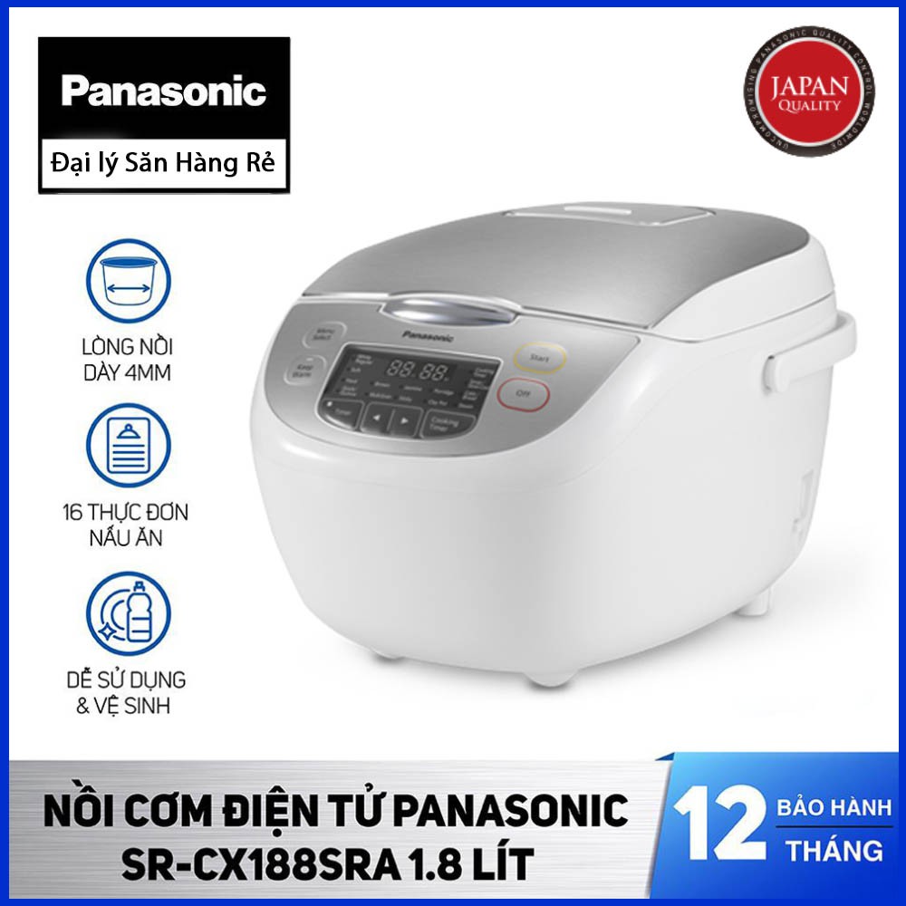 Nồi cơm điện tử dung tích 1.8 lít Panasonic SR-CX188SRA Sản xuất Malaysia