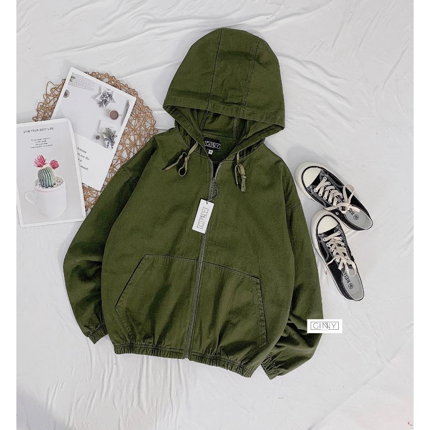 Áo Khoác Kaki Nón | Áo Khoác Nữ Kaki Đẹp | Áo Khoác Kaki Nữ Có Nón | Ginny.brand | BigBuy360 - bigbuy360.vn