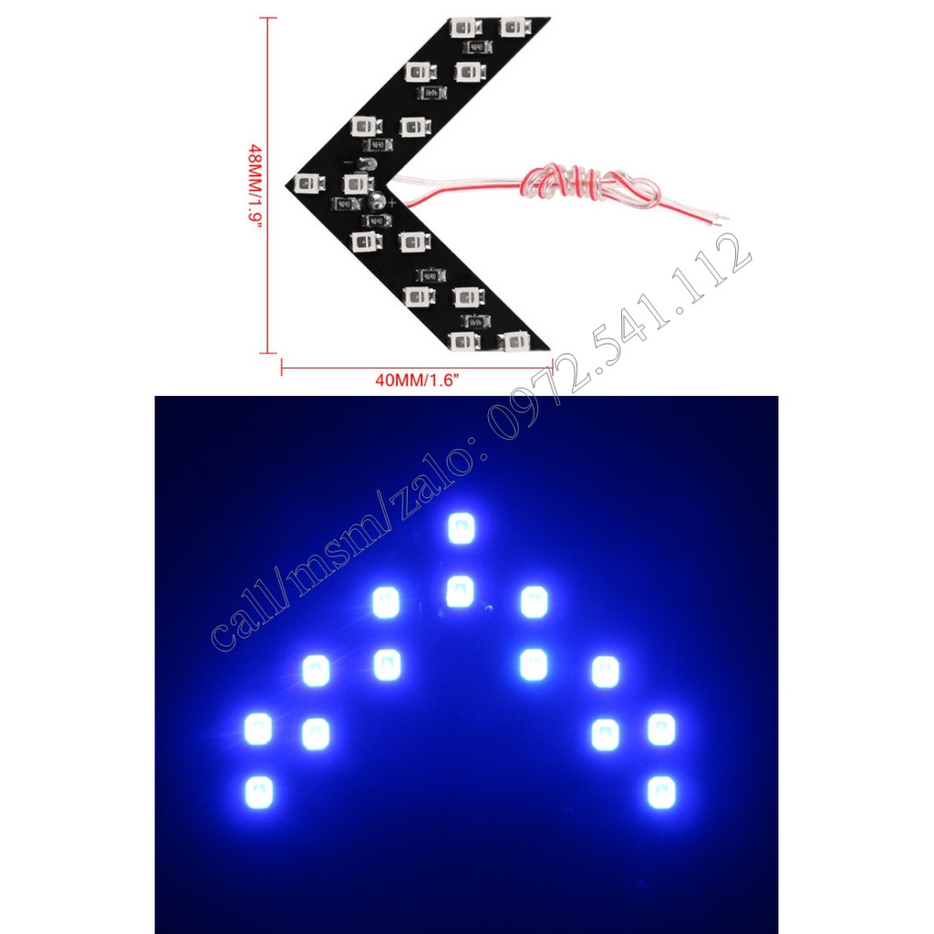 Led gắn gương chiếu hậu,led mũi tên trang trí ô tô xe máy