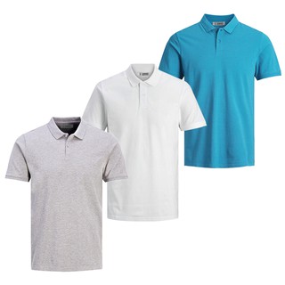 Combo 3 áo thun cổ bẻ nam chuẩn phong cách mới Zonado ZAb19 (xám, trắng, xanh da)