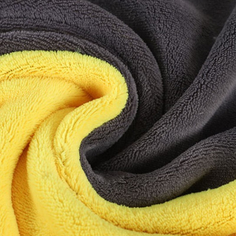 Khăn lau vi sợi lông cừu san hô hai mặt siêu dày thấm nước không đổ lông vệ sinh chuyên dụng cho xe hơi
