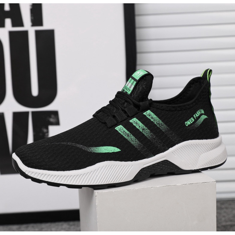 (Có 2 Màu) Giày thể thao sneaker nam Ones Fashion 3 vạch sườn thoáng khí