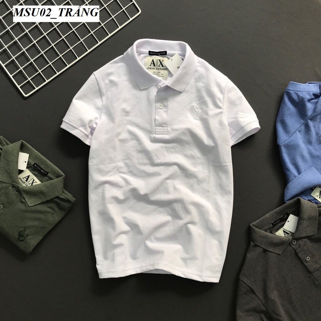 {HÌNH THẬT} Áo Thun Nam Có Cổ Logo Thêu Săc Xảo Hàng Xuất Khẩu Cao Cấp MSU01 | BigBuy360 - bigbuy360.vn