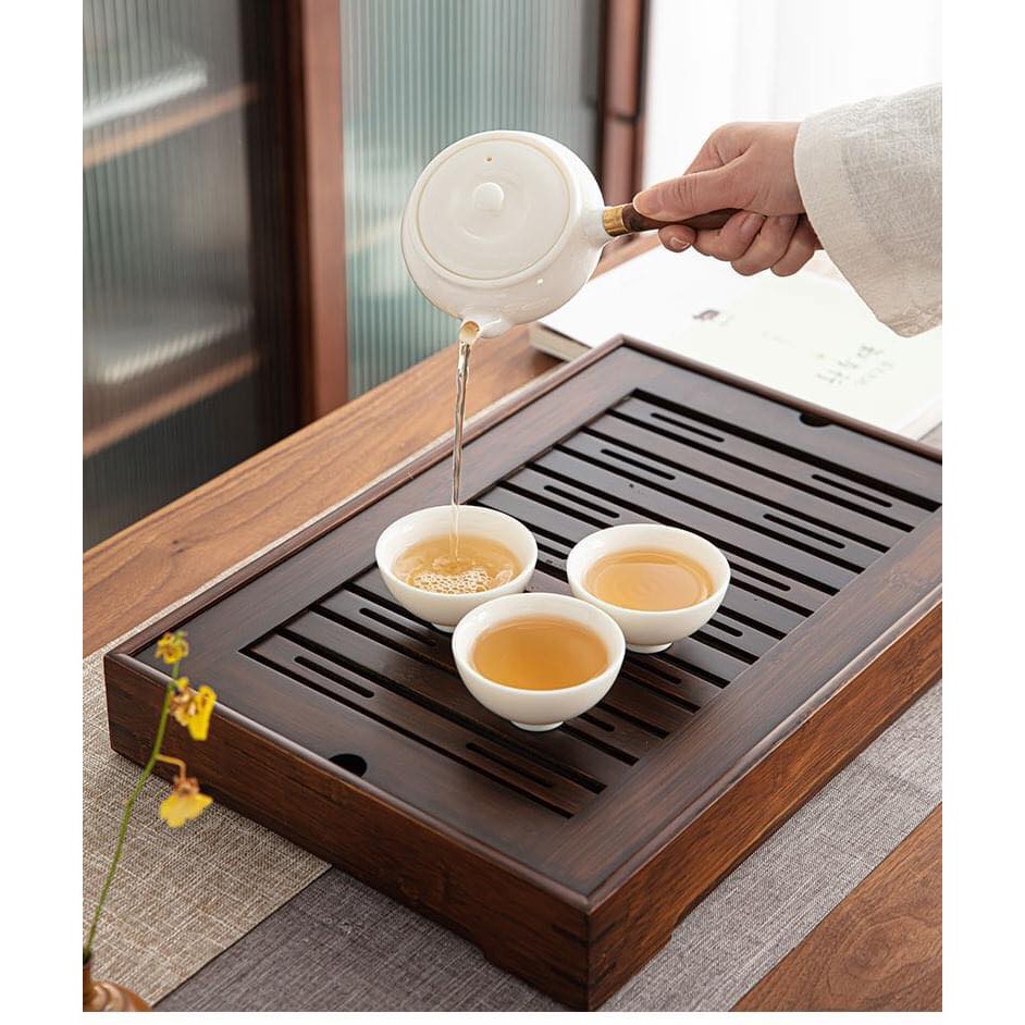 Khay trà tre cao cấp hình chữ nhật