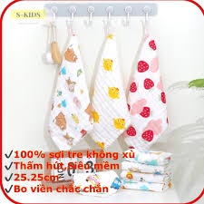 Khăn Mặt Xô 6 Lớp Rửa Mặt, Khăn lau mặt cho bé yêu