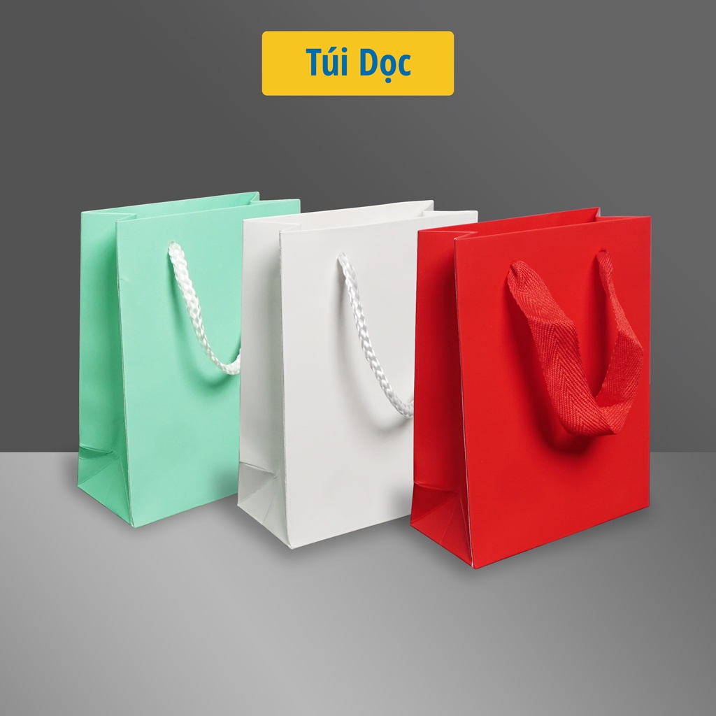 Túi giấy cứng màu trơn TGCT01 Giấy Card trắng chất lượng cao ĐLG 230g Đủ màu Đủ Size Gói quà trang trọng -Saigonir
