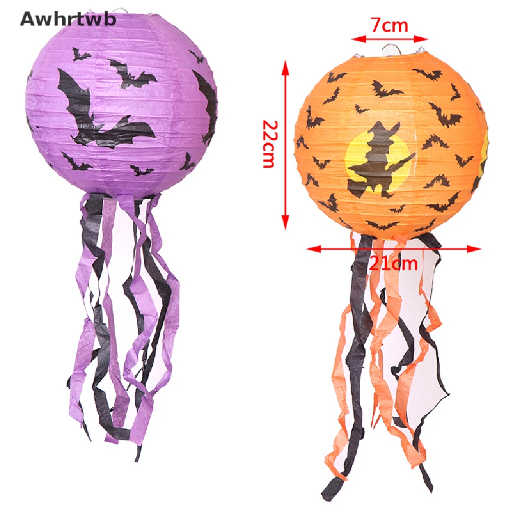 Lồng Đèn Giấy Họa Tiết Đầu Lâu Nhện Dơi Trang Trí Halloween