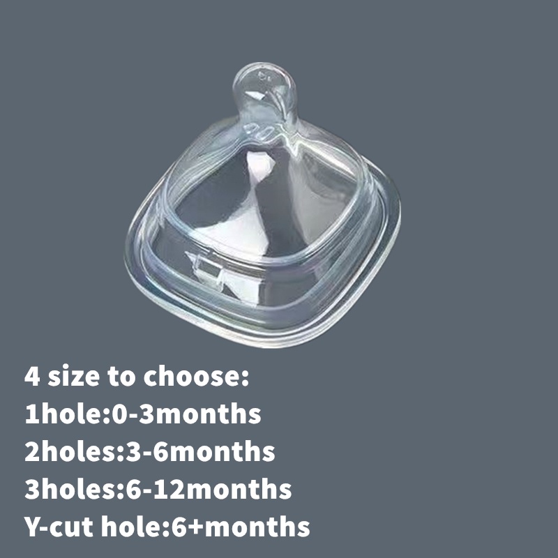 2 miếng silicone che núm vú trên cùng Phụ kiện cốc cho bé bú bình vuông 150ml / 240ml / 330ml