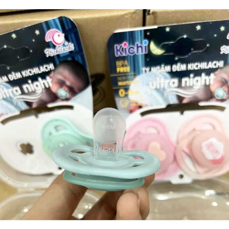 Ti giả Kichi Ultra Air chỉnh nha, thông khí, đầu dẹt siêu mềm cho bé [Hàng chính hãng]