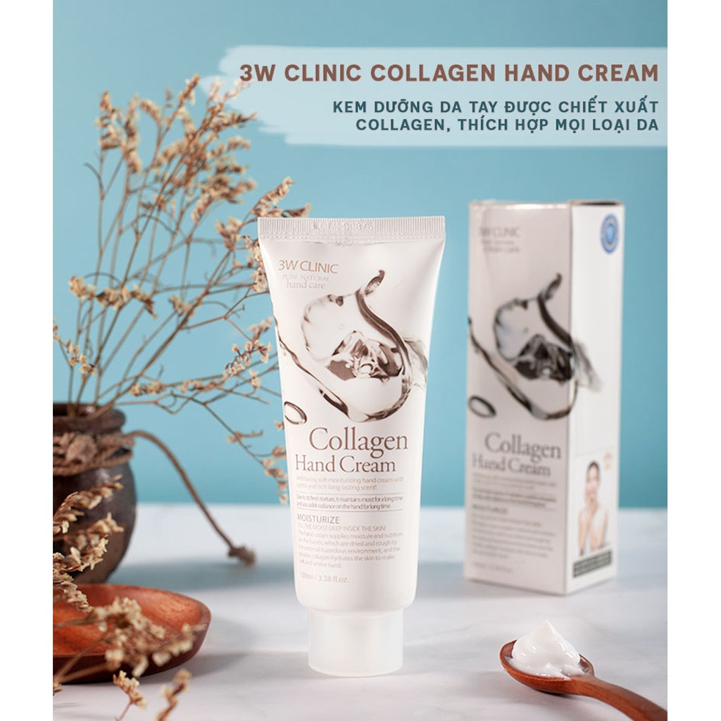 KEM DƯỠNG DA TAY COLLAGEN HAND CREAM 3W CLINIC 100ML