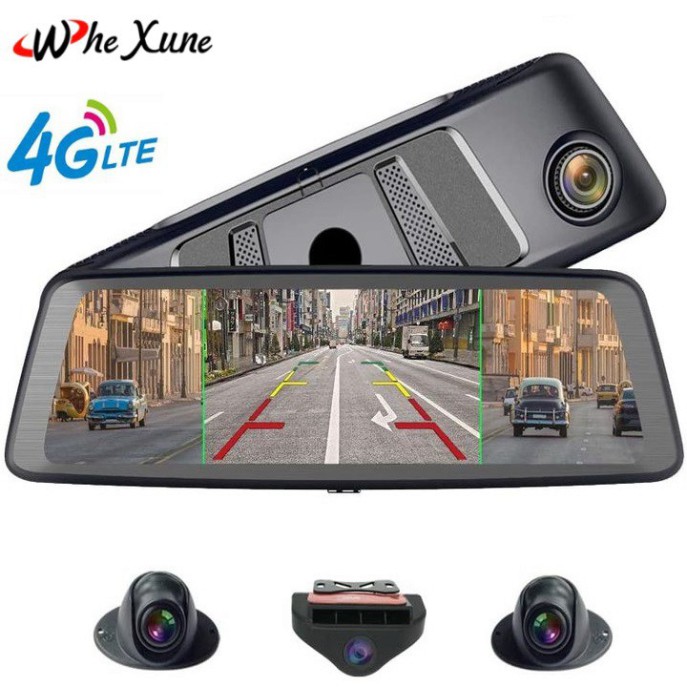 Sản Phẩm Camera hành trình cao cấp Whexune V9 Plus tích hợp 4 camera (2 mắt cạp lề), Android Wifi GPS, cảnh báo người lá