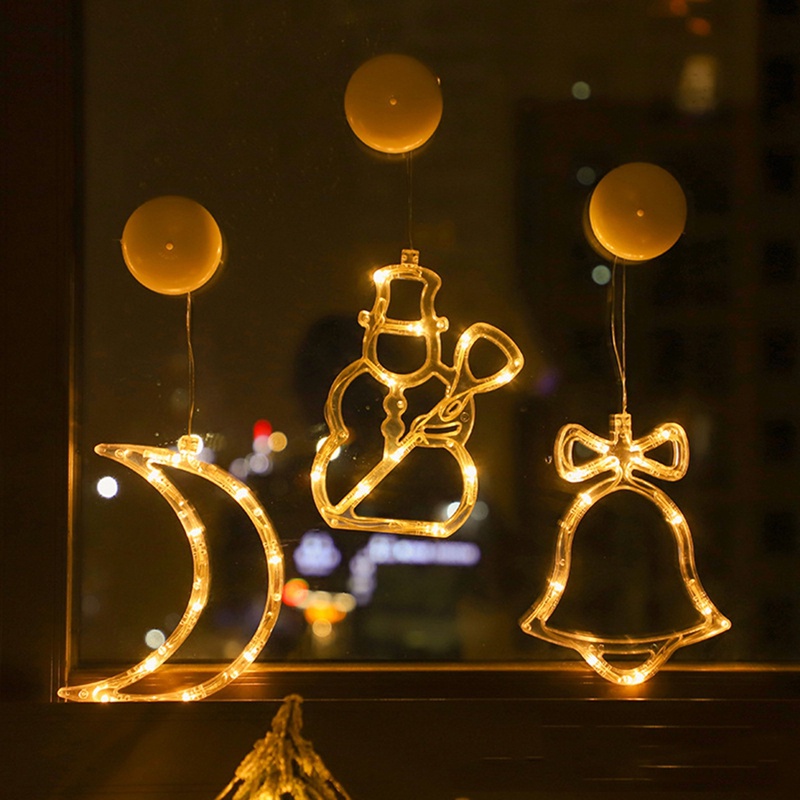 Đèn LED Trang Trí Năm Mới 2023 Hình Ông Già Noel Tuần Lộc Có Cốc Hút