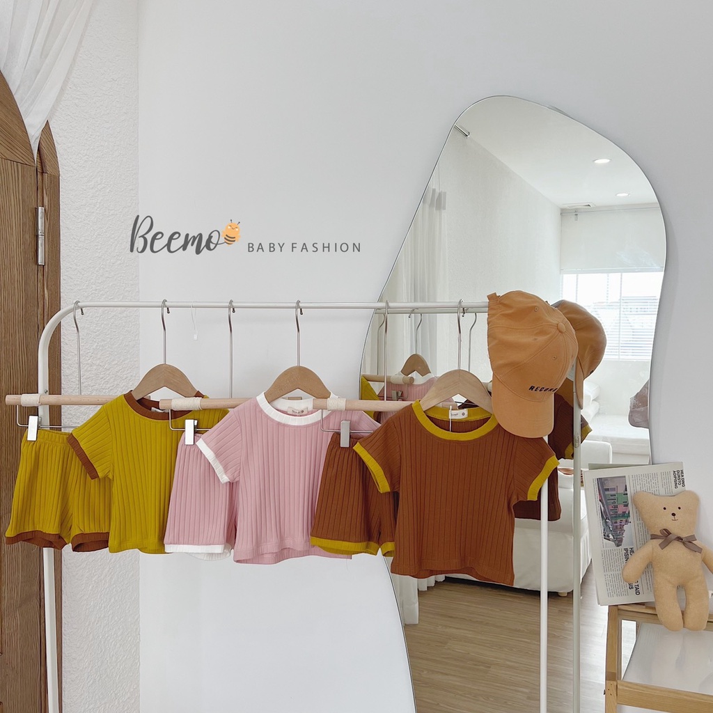 BEEMO - Bộ Cotton Thun Tăm Trơn 3 Màu Cho Bé