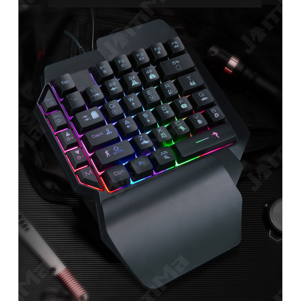 One-handed colorful mechanical gaming keyboard