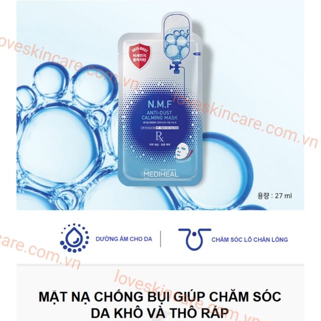 (GRAB / NOWSHIP) (DATE 30/05/2022) Mặt Nạ Thải Độc, Cấp Nước Và Phục Hồi Da Mediheal N.M.F Anti-Dust Calming Mask