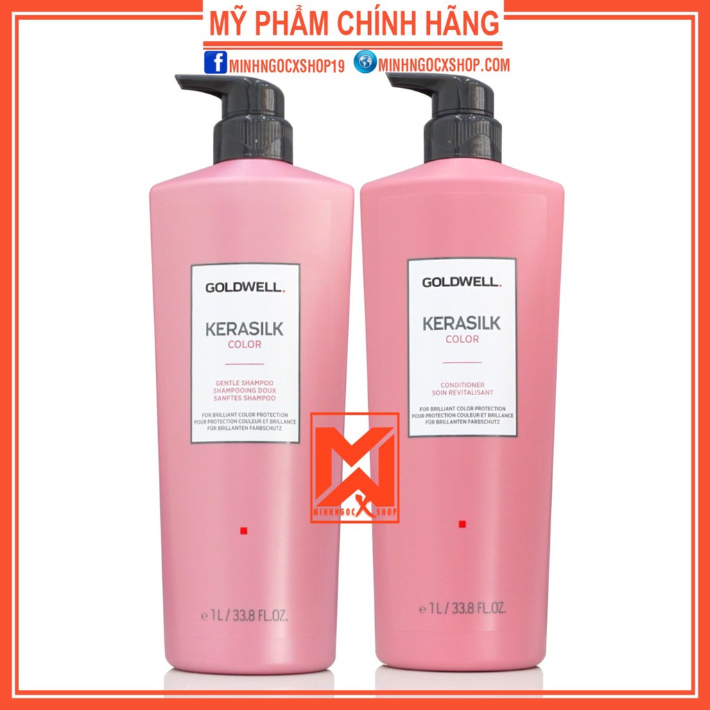 Dầu gội xả duy trì màu nhuộm GOLDWELL KERASILK COLOR 1000ml chính hãng