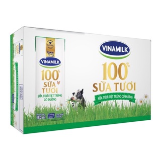 Thùng 48 hộp Sữa tươi 100% Vinamilk 180ml