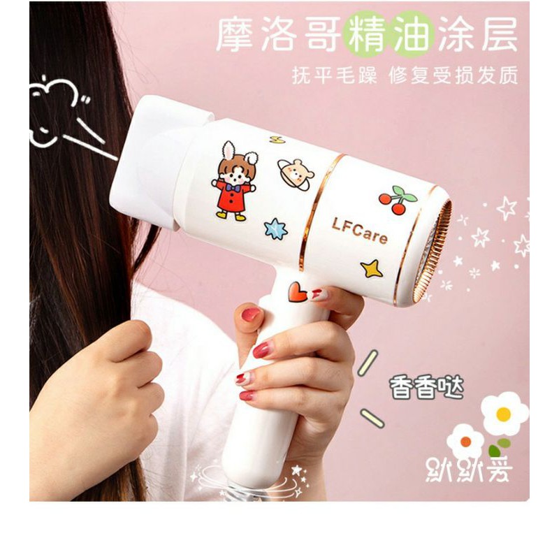 🎀Máy sấy tóc ion xanh bảo vệ tóc mềm mượt (Kèm đầu sấy tạo kiểu + Hình dán)🎀