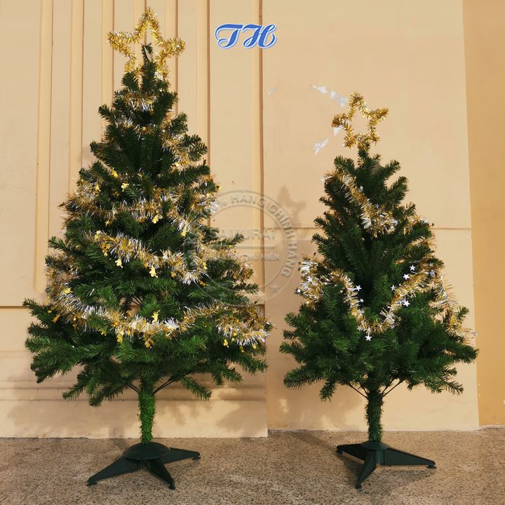 Cây thông noel 1m5 + ĐÈN LED trang trí nhà cửa, phòng khách, mùa giáng sinh tặng kèm ngôi sao và dây kim tuyến
