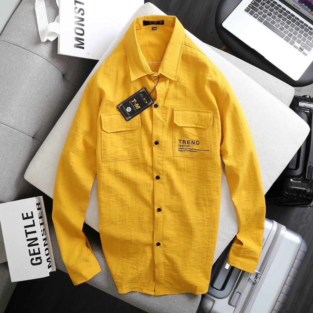 ÁO SƠ MI NAM ĐŨI CÓ TÚI HỘP TREND CHẤT VẢI MỀM MỊN THOÁNG MÁT LÊN FORM CỰC XINH - GU FASHION