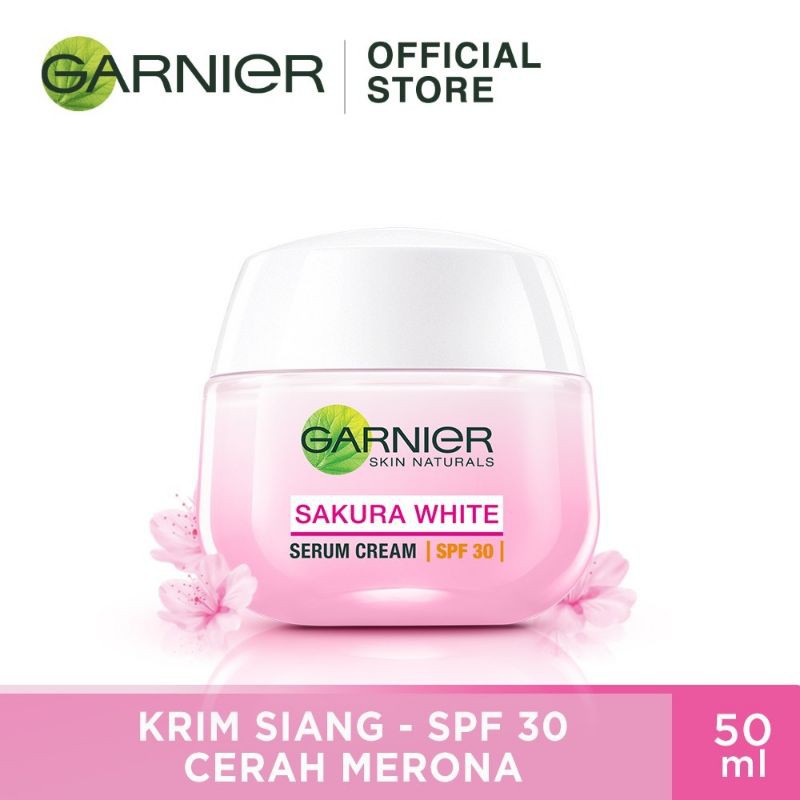 (Hàng Mới Về) Kem Dưỡng Trắng Da Ban Ngày Garnier Sakura Spf30 / Pa + + + + Dung Tích 50ml