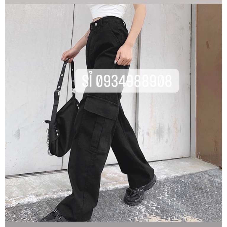 (kèm ảnh thật) Quần jean nữ ống rộng lưng cao, quần jean nữ ống xuông túi hộp , quần baggy nữ hàng cao cấp | BigBuy360 - bigbuy360.vn