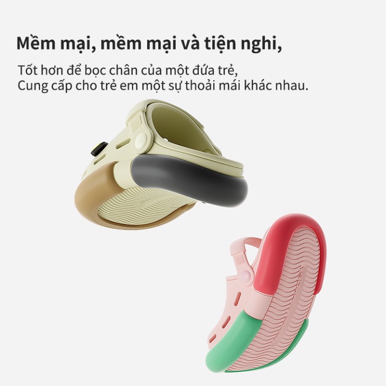 Dép sục cho bé Cheerful Mario- Happy Feet No7702 quai cài chống trơn trượt màu sắc và họa tiết thời trang Hàn Quốc