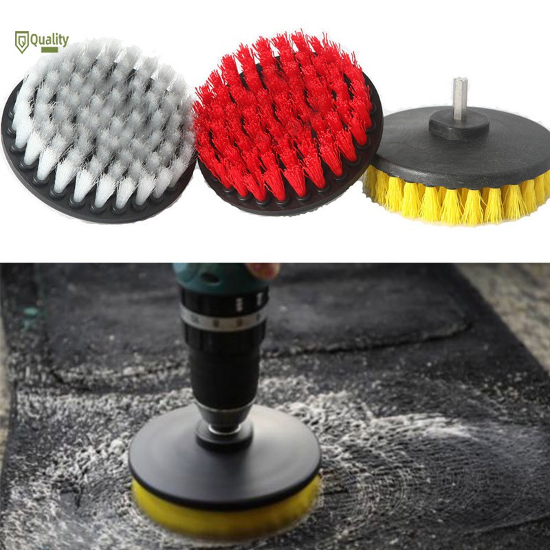 Bộ 3 đầu cọ chà đánh bóng sàn nhà gắn đầu máy mài cầm tay nhiều kích thước để lựa chọn
