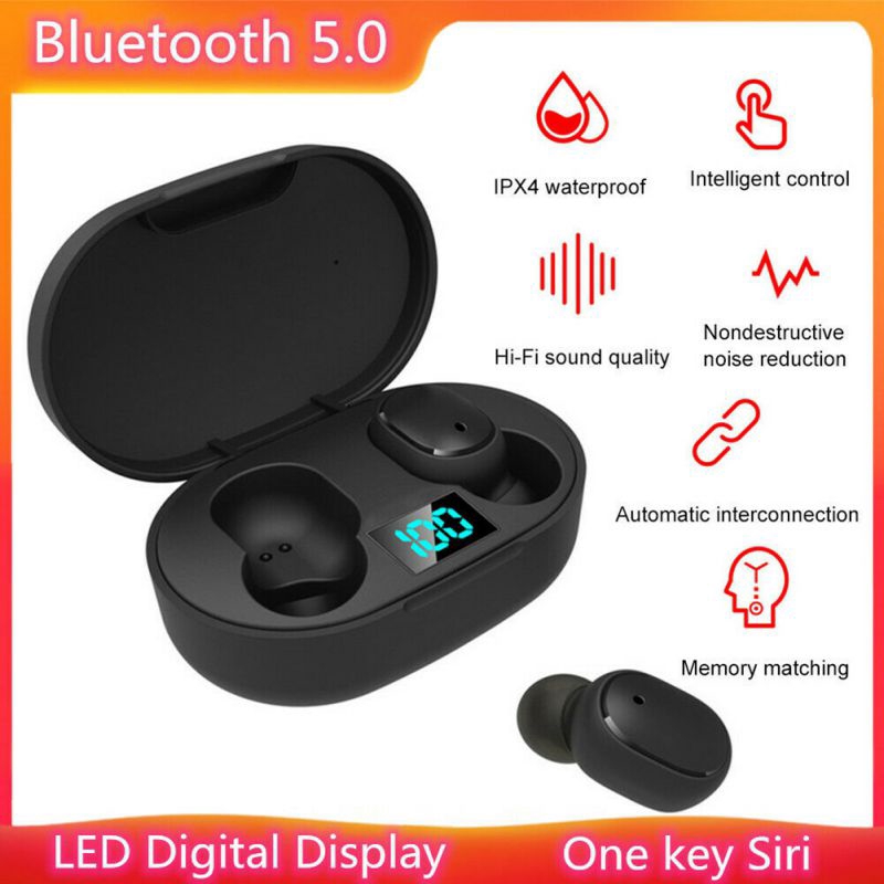 Tai Nghe Bluetooth V5.0 Không Dây Có Đèn Led Và Phụ Kiện