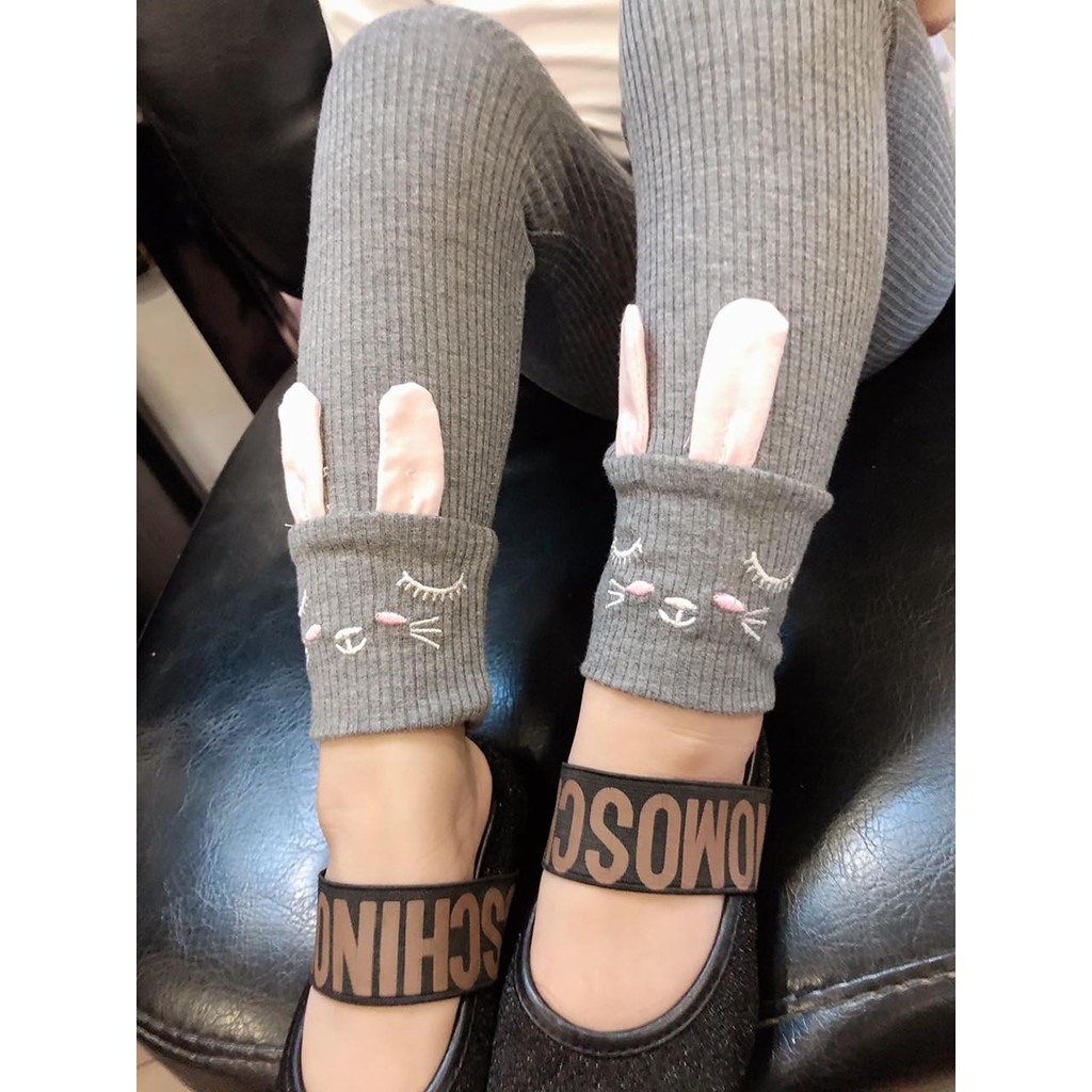 Quần legging cotton gân thỏ kute cho gái xinh điệu đà - QLTT