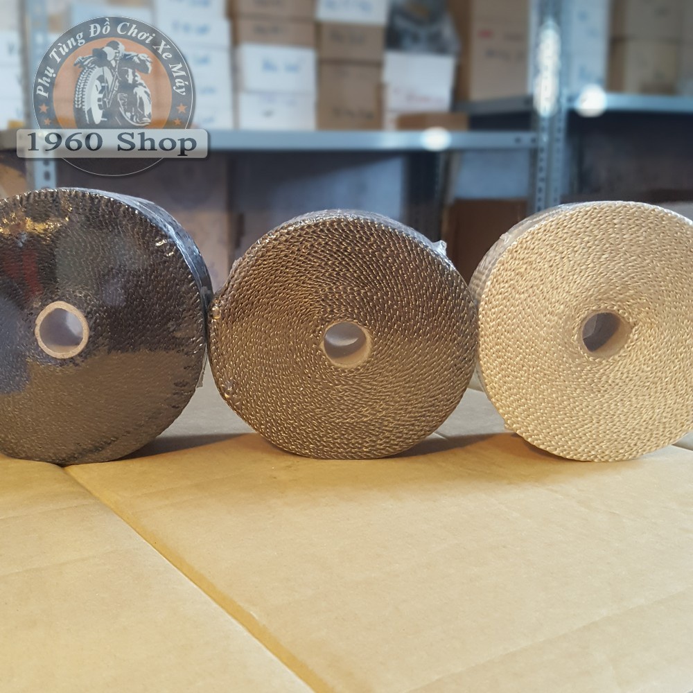 Dây vải bố thủy tinh quấn cổ pô xe máy Harley Cafe Racer Tracker Chopper Bobber CG125 SU GN125 CD 67 WIN Honda Yamaha