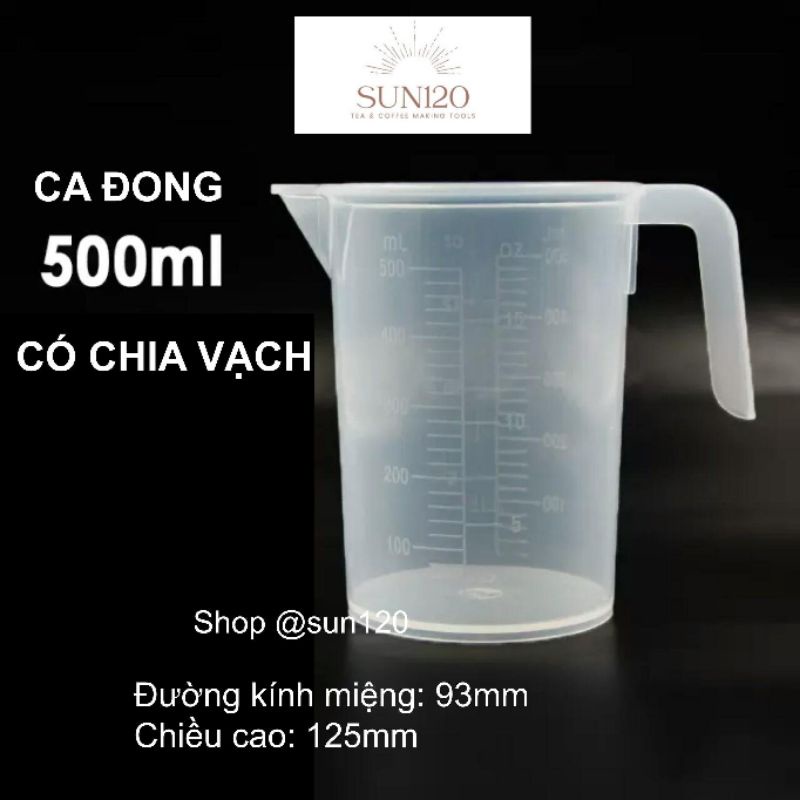 Ca đong nhựa 500 ml có chia vạch định lượng | cốc đong dùng trong làm bánh pha chế