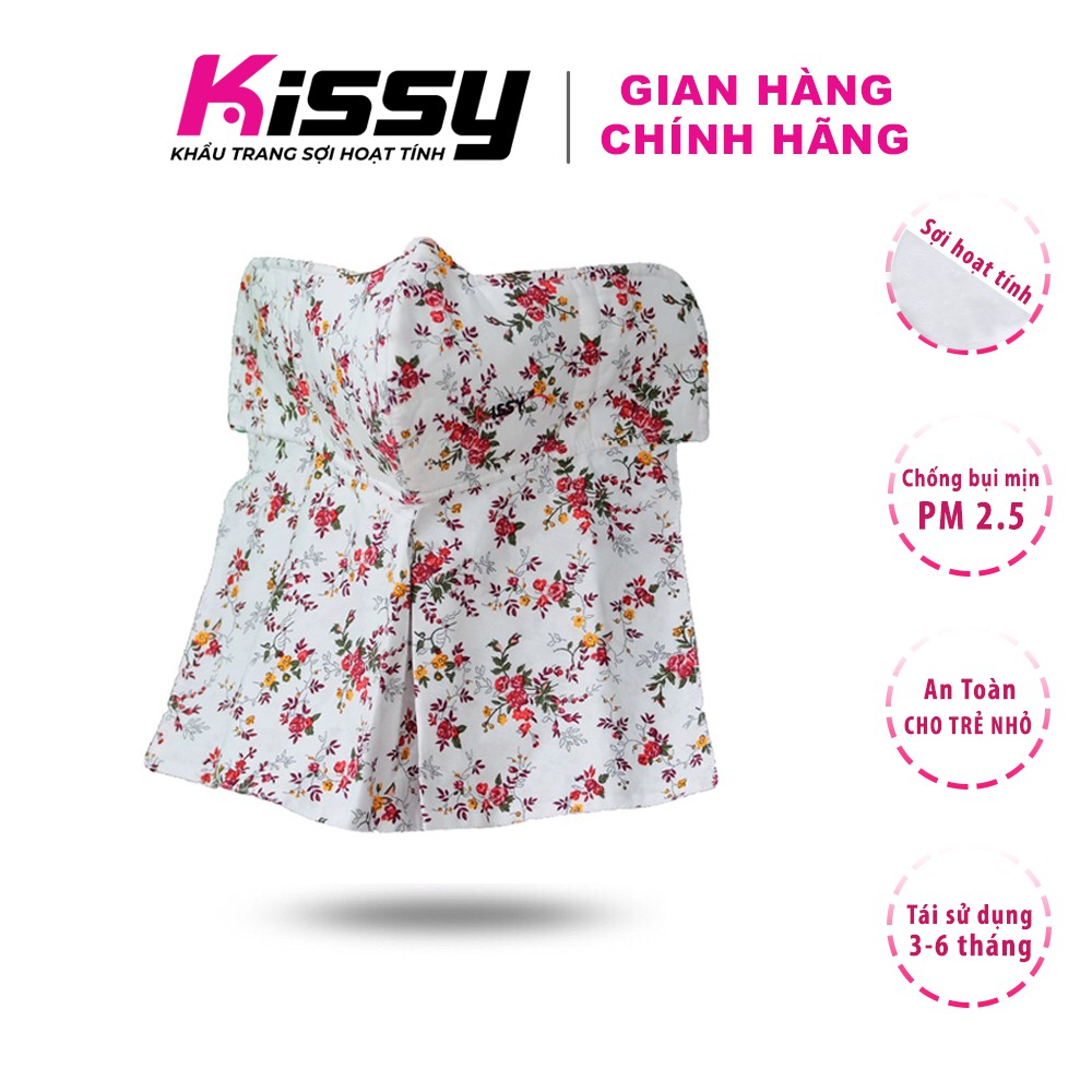 [Mã FMCGMALL - 8% đơn 250K] Khẩu trang Kissy che cổ cho nữ chống nắng và bụi mịn hiệu quả, mẫu hoa