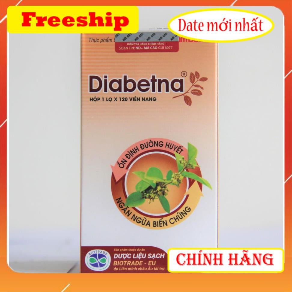 Diabetna Lọ 120 viên-Hỗ trợ hạ và ổn định đường huyết,ngăn ngừa biến chứng-Date mới nhất- CHÍNH HÃNG