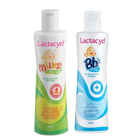 Bộ 2 Chai Sữa Tắm Gội Trẻ Em Lactacyd Milky 250ml + 1 Chai Sữa Tắm Gội Trẻ Em Lactacyd BB 250ml