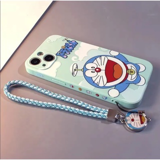 Ốp Điện Thoại Hình Doraemon Có Dây Đeo Cho IPhone 13 Pro Max case IP 13 12 11 Pro Max 7 8 Se3 2022 3th