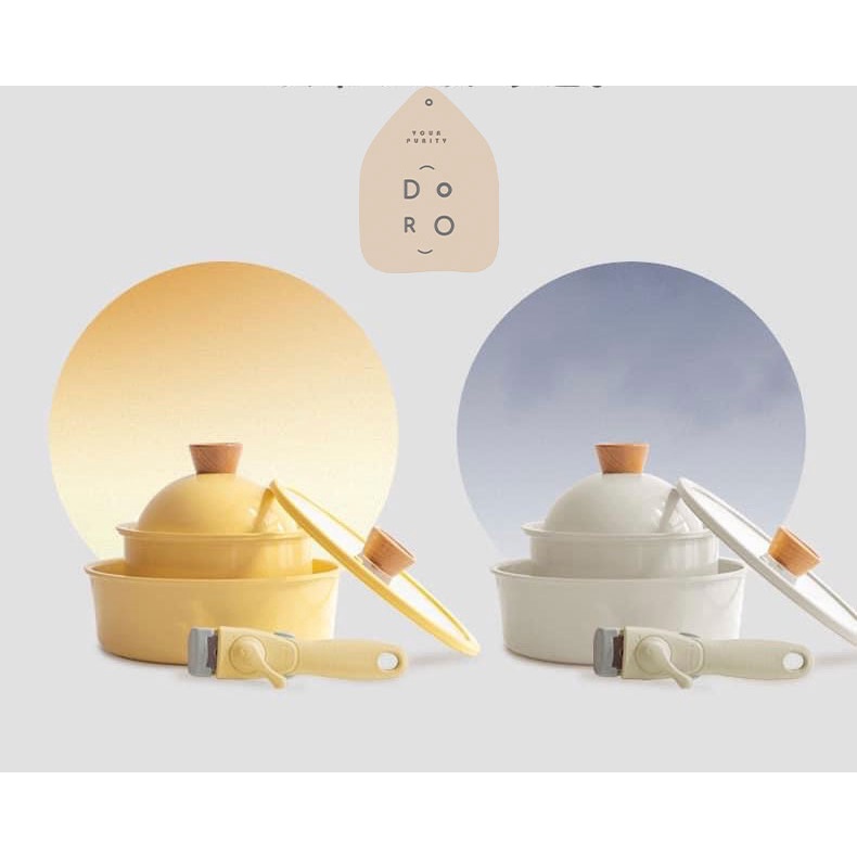 Bộ nồi nấu ăn tay cầm tháo rời Kimscook(HÀNG CÓ SẴN)