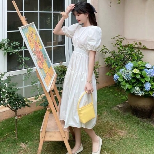 Đầm Nữ ❤ đầm trắng dây cột nơ lưng,kiểu dáng tinh tế thời trang ❤KÈM HÌNH THẬT