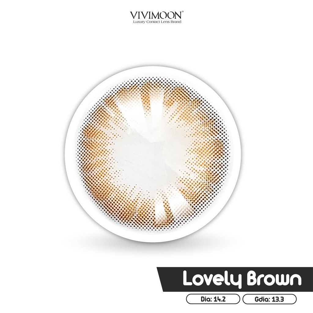 Kính áp tròng VIVIMOON LENS cận màu nâu cho mắt thở Lovely Brown