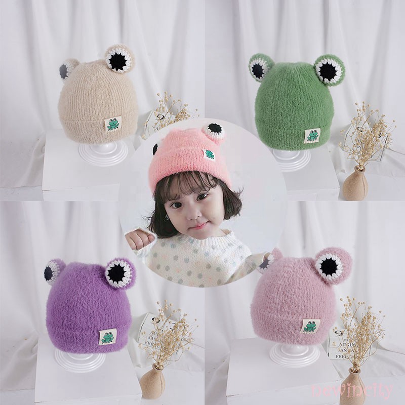 Mũ len đính bóng xù thời trang Hàn Quốc dễ thương cho bé