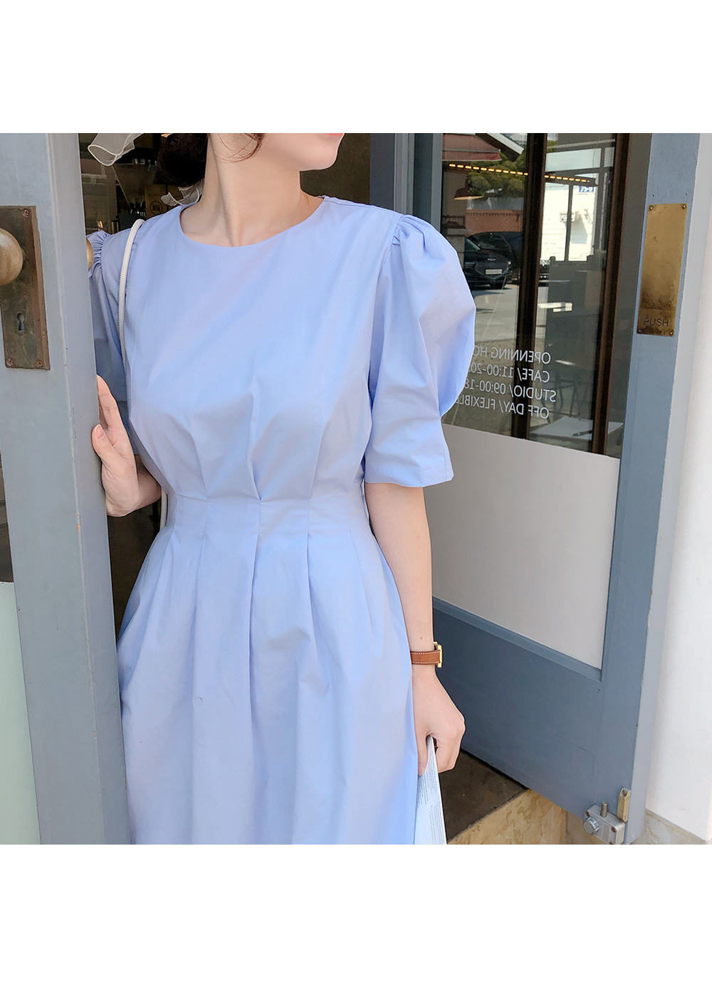 Đầm Thun Tay Ngắn Cổ Tròn Thắt Dây Eo Phong Cách Hàn Quốc 2021 | BigBuy360 - bigbuy360.vn